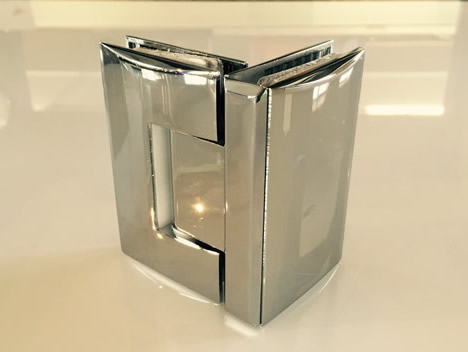 Brushed 90&deg; Wall to Glass Hinge